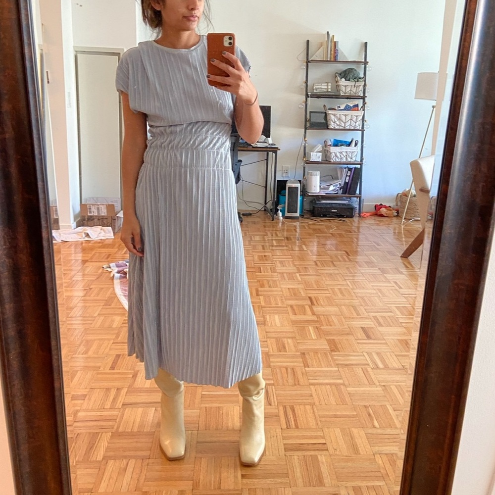 Zara Light Blue Midi Dress